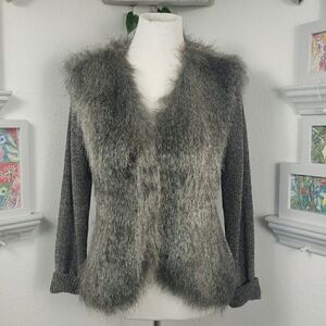 LaSeine Gray Faux Fur Warm Cozy NWOT XLarge